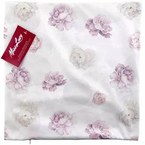 Miss Lucy - Flower - Kussenhoes – Kussensloop – Sierkussen – Sierkussenhoes – 40 x 40 cm - Wit gebloemd