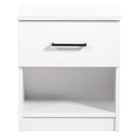 2e Halve Prijs Leen Bakker - Nachtkastje Sena - 1 Lade - Spaanplaat - Wit - 41x47.3x32 Cm
