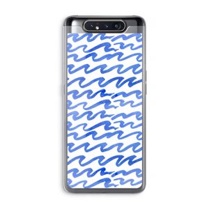 Blauwe golven: Samsung Galaxy A80 Transparant Hoesje