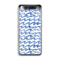 Blauwe golven: Samsung Galaxy A80 Transparant Hoesje