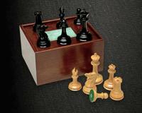 De 1850 Londen Exacte Replica Beperkte Nummer Uitgave 9 cm Ebbenhouten Schaakstukken incl. Kist