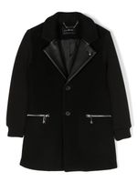 John Richmond Junior manteau en laine à simple boutonnage - Noir