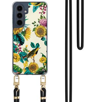 Samsung Galaxy A16 hoesje met zwart koord - Sunflowers