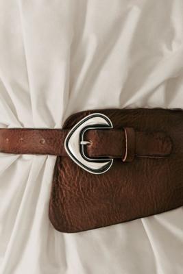 Leren tailleband studio - BROWN - 95