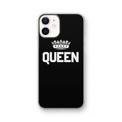 Queen zwart: iPhone 12 Transparant Hoesje