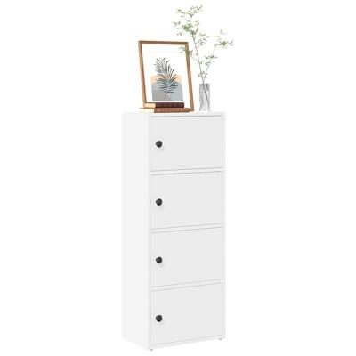 Boekenkast 40x24x102 cm bewerkt hout wit