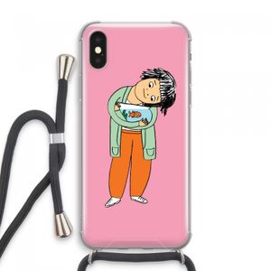 Visknuffel: iPhone XS Max Transparant Hoesje met koord