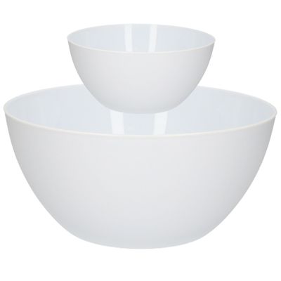 Voedsel serveer schalen set - 8x stuks - kunststof - wit
