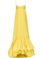 PINKO robe longue volantée à col v - Jaune