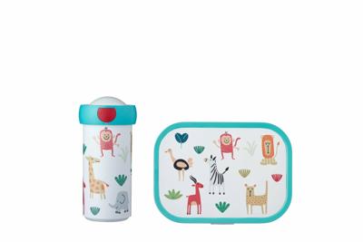 Lunchset campus schoolbeker en lunchbox Animal Friends