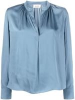 Zadig&Voltaire blouse satinée Tink à col officier - Bleu