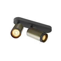 SLV OpbouwspotGrip! L 2-lichts brons met zwarte ring - 1009098