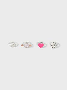 Name it zomer ring box (4pc) meisjes - zilver - Nkfacc