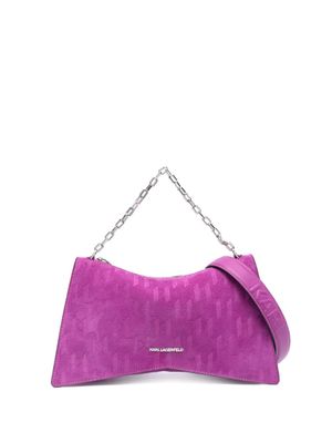 Karl Lagerfeld sac porté épaule K/Seven Element en daim - Violet