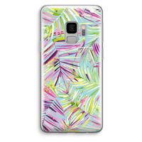 Tropical Palms Blue: Samsung Galaxy S9 Transparant Hoesje