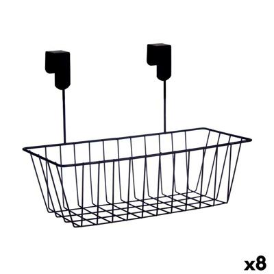Mand voor keukenplank Kinvara W6692P PDQ W6692P PDQ Zwart Metaal Ijzer 28 x 20,5 x 16 cm 28 x 12 x 9 cm (8 Stuks)