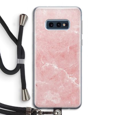Roze marmer: Samsung Galaxy S10e Transparant Hoesje met koord