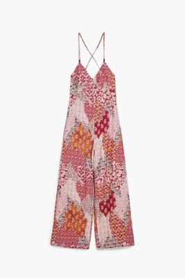 Lange Boho-jumpsuit - RED - XL
