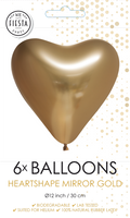 Hartjesballonnen Chrome Goud 30cm (6st) - thumbnail