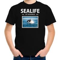 Orka t-shirt met dieren foto sealife of the world zwart voor kinderen