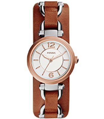 Horlogeband Fossil ES3855 Onderliggend Leder Cognac 7mm