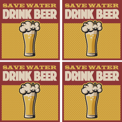 "Water besparen en bierviltjes drinken" onderzetter