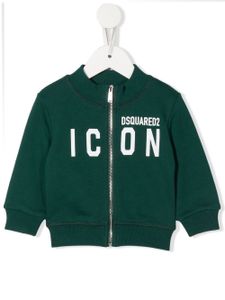 DSQUARED2 KIDS pull zippé à imprimé Icon - Vert