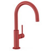 Wastafelkraan Tres Study | Opbouw | Draaibare uitloop | Mengkraan | Hoog model | 1-hendel | Rond | Rood