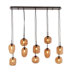 Light & Living Hanglamp Mezza Glas, 10-lamps - Bruin