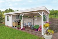 Lugarde Blokhut B18 800x200 cm - 44 mm- Plat dak- Hout- Lugarde