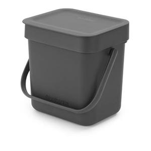 Brabantia Sort & Go Afvalemmer 3 L - Donkergrijs