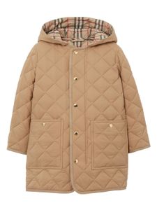 Burberry Kids manteau matelassé à capuche - Marron