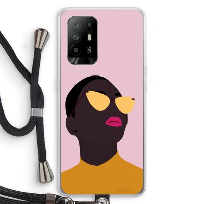 Yellow glasses: Oppo A94 5G Transparant Hoesje met koord