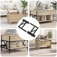 VidaXL Bed liftmechanisme 12 pcs zwart 340 x 95 x 40 mm ijzer