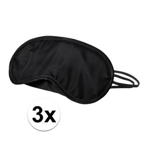 3x Zwart slaapmasker