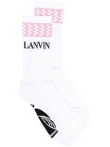 Lanvin chaussettes à logo imprimé - Blanc