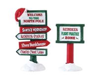 North pole signs set of 2 - Lemax