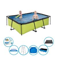 EXIT Zwembad Lime - Frame Pool 220x150x60 cm - Plus toebehoren - thumbnail