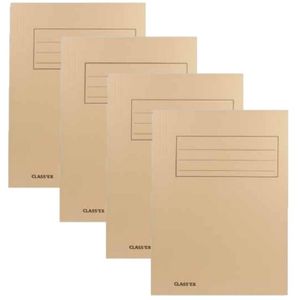 Set van 12x stuks kantoor opslag A4-size dossiermap/verzamelmap van 24 x 35 cm beige van karton