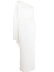 Solace London robe longue The Lilia à une épaule - Blanc