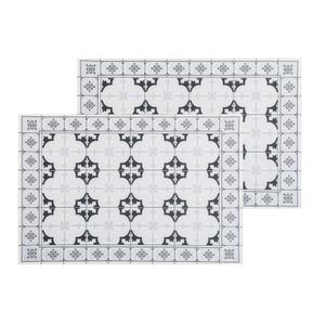 Set van 6x stuks placemats mozaiek grijs vinyl 45 x 30 cm