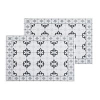 Set van 6x stuks placemats mozaiek grijs vinyl 45 x 30 cm