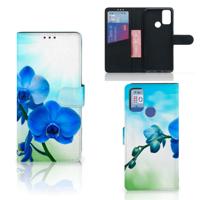 Alcatel 1S (2021) Hoesje Orchidee Blauw - Cadeau voor je Moeder Alcatel 1S (2021) Hoesje Orchidee Blauw - Cadeau voor je Moeder