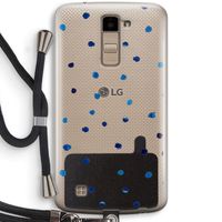 Blauwe stippen: LG K10 (2016) Transparant Hoesje met koord