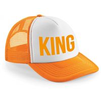 Koningsdag snapback/cap - King - oranje/wit - dames - pet - koning