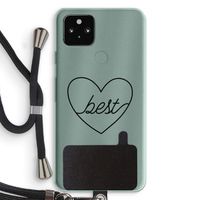 Best heart black: Pixel 5a 5G Transparant Hoesje met koord