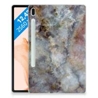 Samsung Galaxy Tab S7FE Tablet Back Cover Marmer Grijs