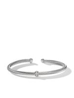 David Yurman bracelet en argent sterling Cable Classic Center Station serti de diamants - thumbnail