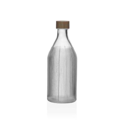 Fles Versa Glas Aluminium Strepen 1 L 9,8 x 25,1 x 9,8 cm