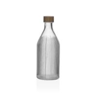 Fles Versa Glas Aluminium Strepen 1 L 9,8 x 25,1 x 9,8 cm